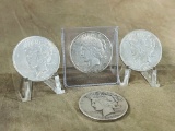 (3) 1923 Peace Silver Dollars & (1) 1924 Peace Silver Dollar 90%
