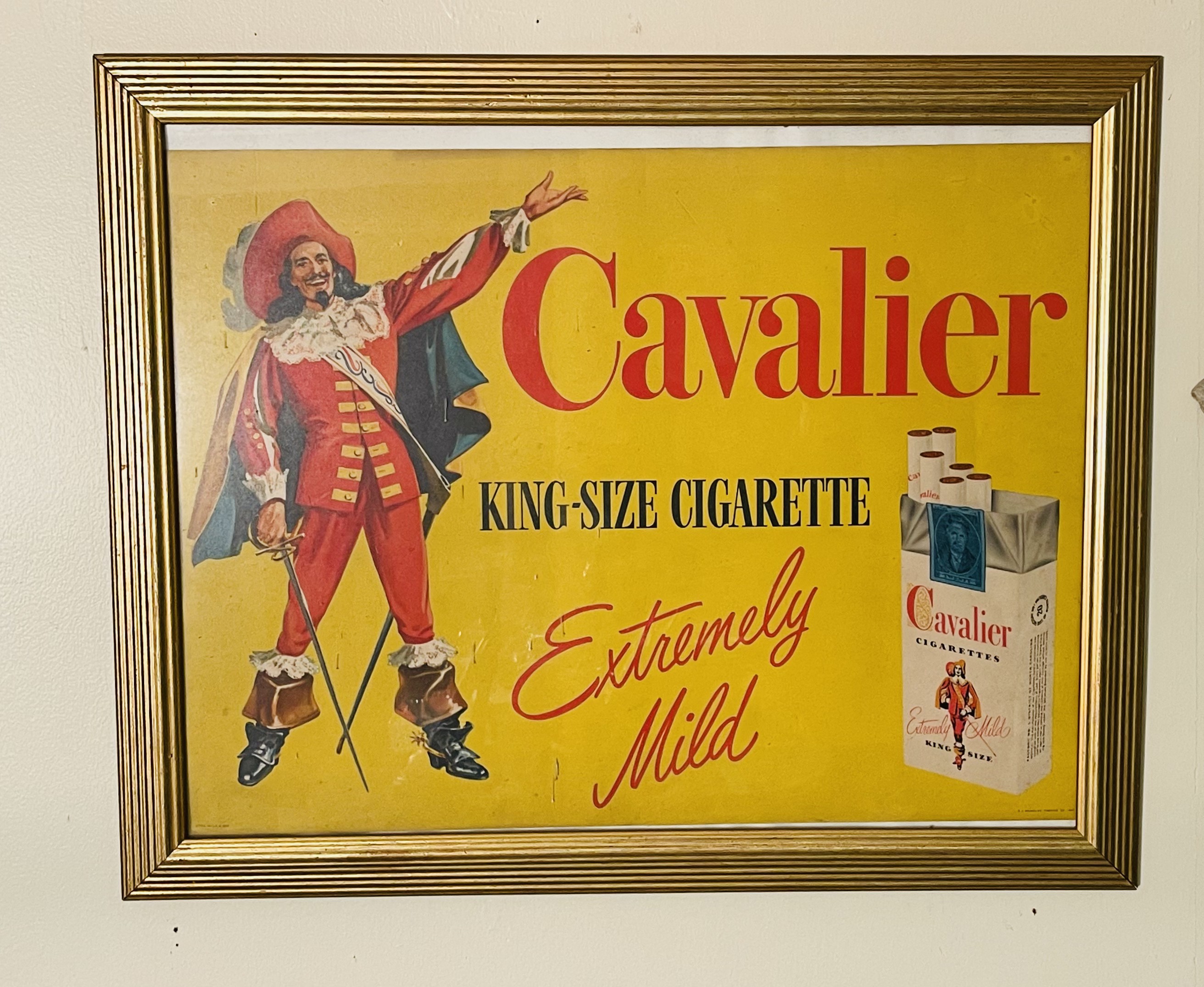 Vintage Cavalier Cigarette Advertising Poster