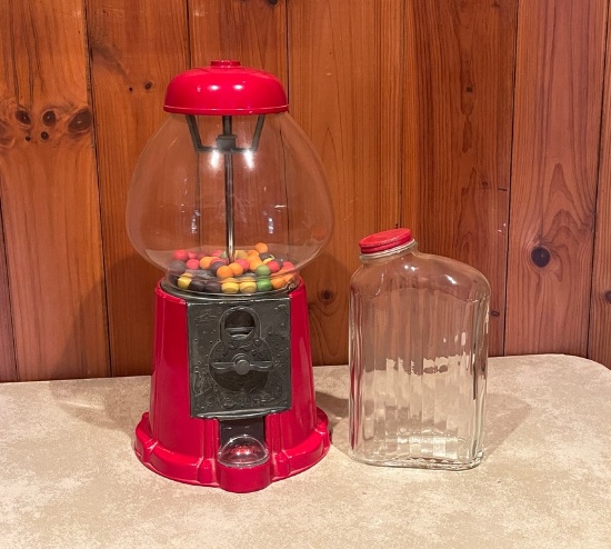 Vintage Gum Ball Machine & Refrigerator Glass Jar