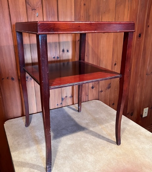 Mahogany Two-Tier Stand