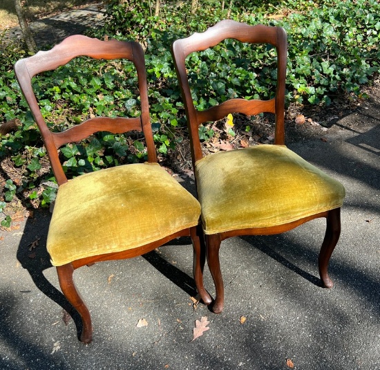 Lot of Two Mahogany French Style Victorian Chairs