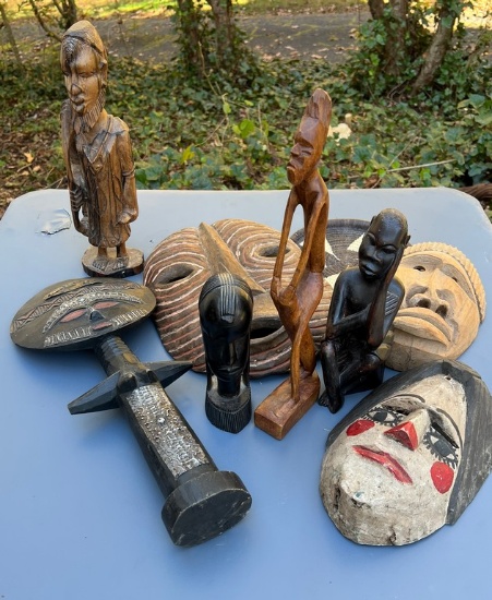 Collection of Wooden Tribal Masks