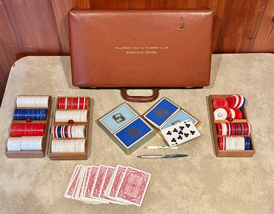 Hillcrest Golf & Country Club Batesville, Indiana Poker Chip Suitcase