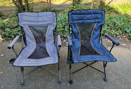 Two Folding Canvas Chairs