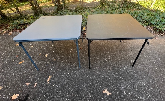 Two Card Tables with Vinyl Tops