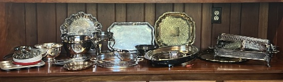 Large Lot of Vintage Silverplate