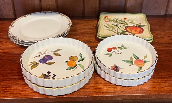 Lot of Royal Worester Quiche and Custard Dishes and More