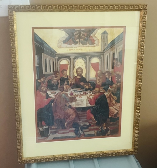 Framed Color Lithograph of The Last Supper