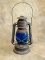 Vintage Dietz Little Wizard Lantern With Blue Glass Globe