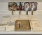 Vintage Used Stamp Collection & Cardboard Fans