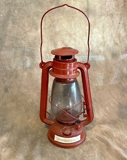 Red Painted Clear Globe Lantern