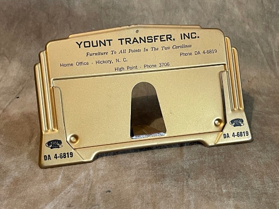 Yount Transfer Inc, Hickory NC Metal Calendar Holder