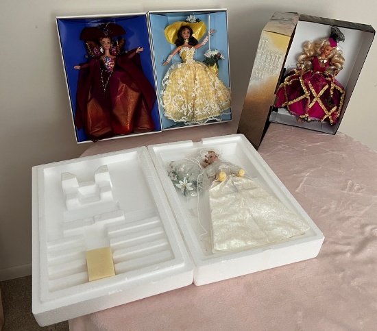 Lot of Four Large Barbies (new in box)