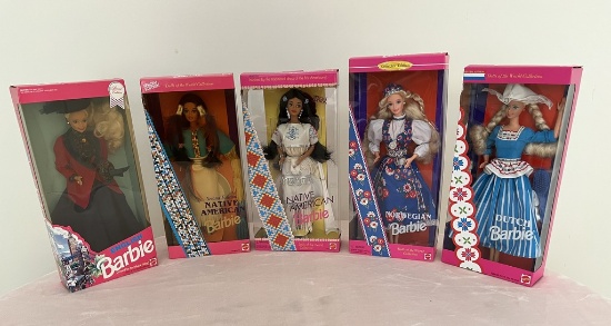 Lot of Five Barbies (new in box)