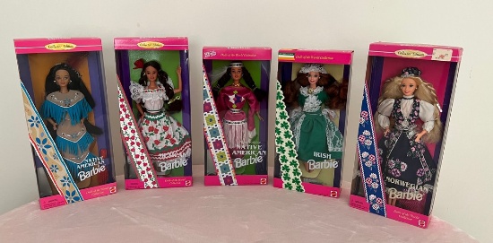 Lot of Five Barbies (new in box)