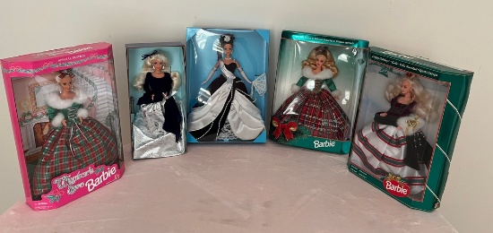 Lot of Five Barbies (new in box)