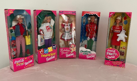Lot of Five Barbies (new in box)