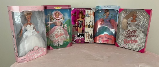 Lot of Five Barbies (new in box)