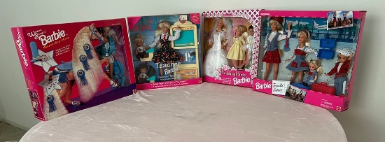 Lot of Four Large Barbies (new in box)