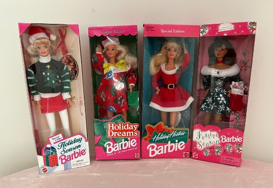 Lot of Four Barbies (new in box)