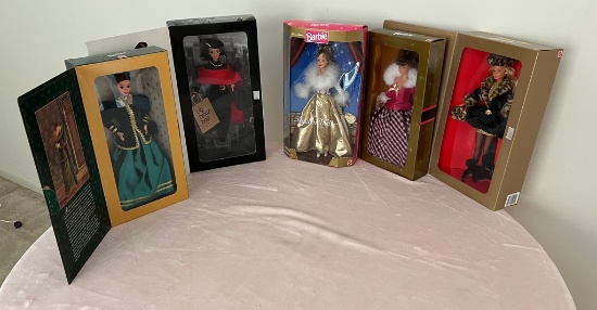 Lot of Five Barbies (new in box)