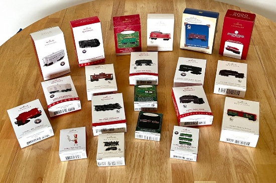 Lot of Hallmark Train Ornaments