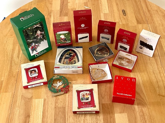 Lot of Hallmark Train Ornaments