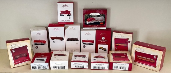 Lot of Hallmark Train Ornaments