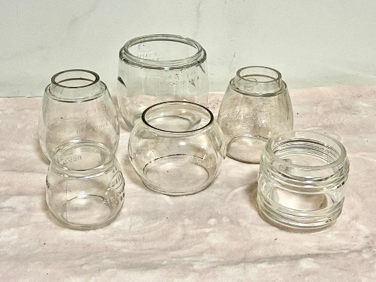 Lot Of 6 Clear Railroad Globes