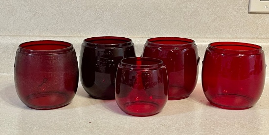 Lot Of 4 Dietz D-Lite Red Globes For RR Lanterns