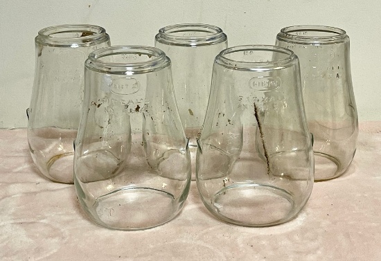 Lot Of 5 Clear Fitzall RR Globes