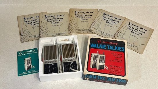 Lot of Four Scenic Gems Postcard Albums and Windsor Walkie Talkies Model 3005