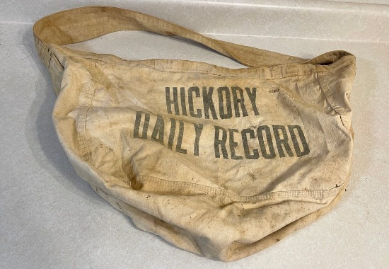 Vintage Hickory Daily Record Newspaper Boy Delivery Bag