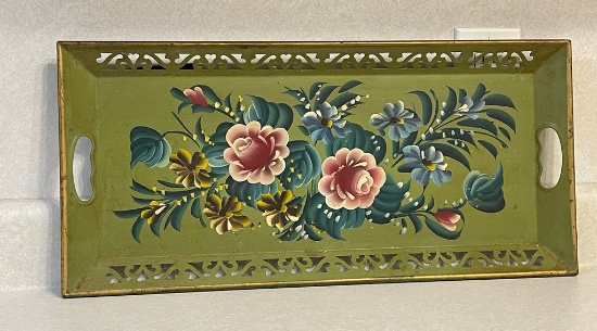 Rectangular Hand Painted Tole Tray