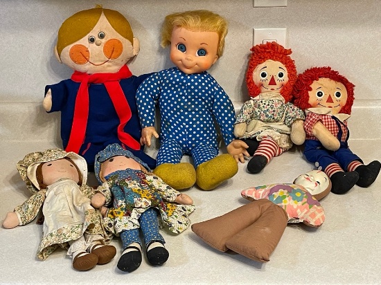 Box Lot Old Toy Dolls
