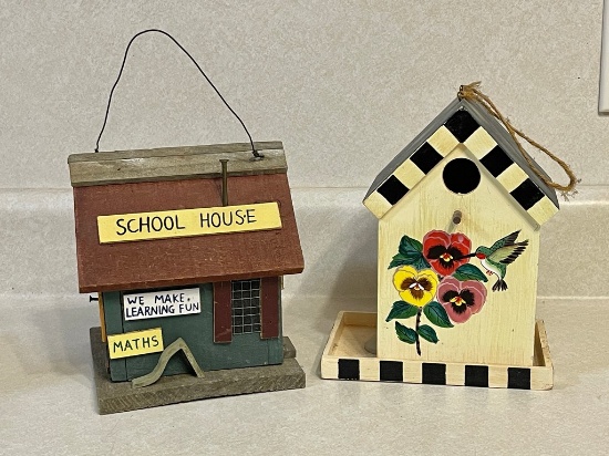Lot Of 2 Wood Bird Houses