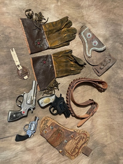 Vintage Collection Of Western Toy Guns & Holsters
