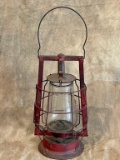 Antique Dietz Red Mill Lantern With Clear Glass Globe