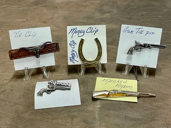 Lot of Western Themed Tie Clips