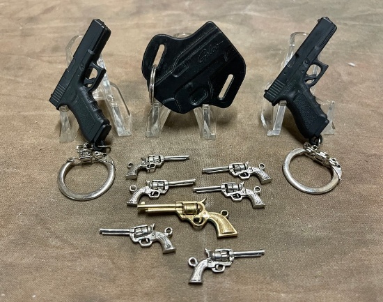 Lot of Vintage Handgun Key Chains