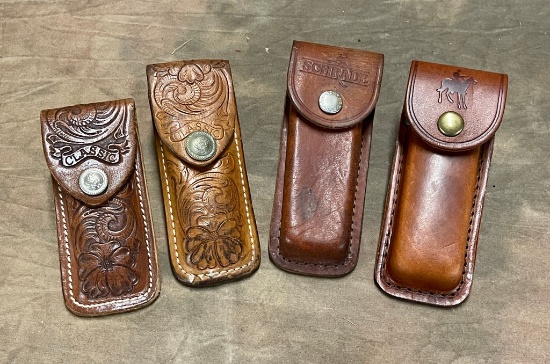 Lot of (4) Leather Knife Holders