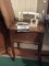 Vintage Kenmore Hair Dryer & Delux Sewing Machine In Cabinet