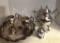 4 Pc Silverplate Tea Set With Footed Cake Stand