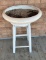 2 White Painted Stools & Angel Statue