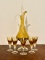 Hand Blown Amber Glass Wine Set