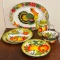 Painted Vintage Tomato Pattern Enamelware Set