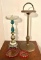 Lot Of 2 Vintage Ashtray Stands & Ashtrays