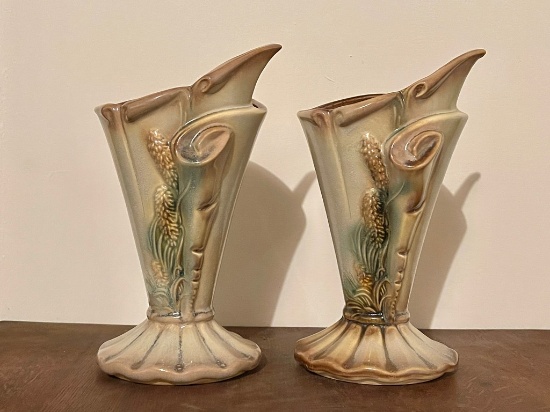 Pair Of Hull Pottery Vases