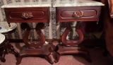 3 Piece Carved Rose Marble Top Livingroom Table Suite