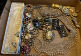 Tray Lot Vintage Signed Costume Jewelry